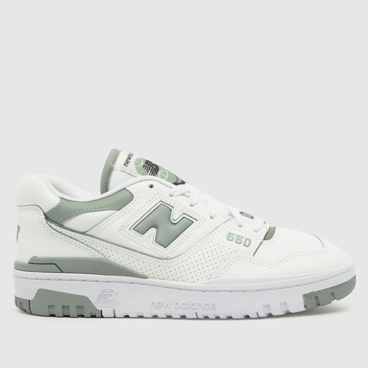 New Balance bbw550 trainers in white & green | Schuh