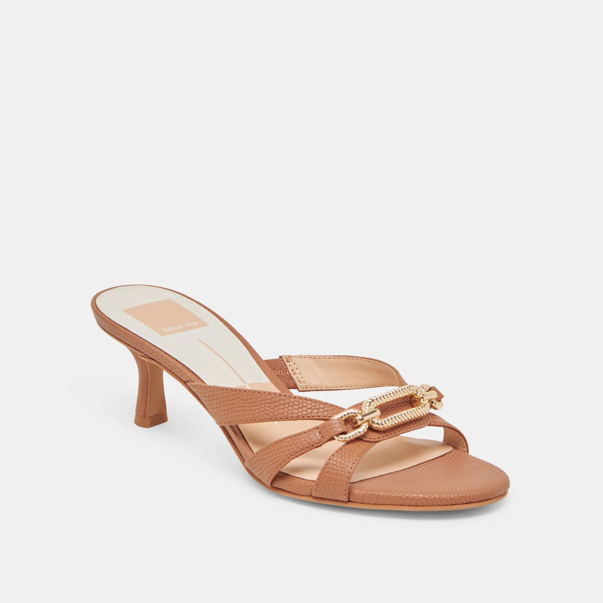 LERAH HEELS SADDLE EMBOSSED LEATHER | DolceVita.com