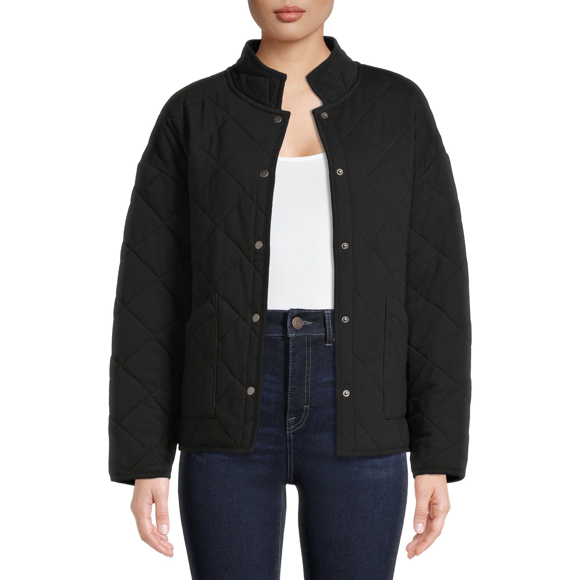 Time and Tru Women's Quilted Jacket - Walmart.com | Walmart (US)