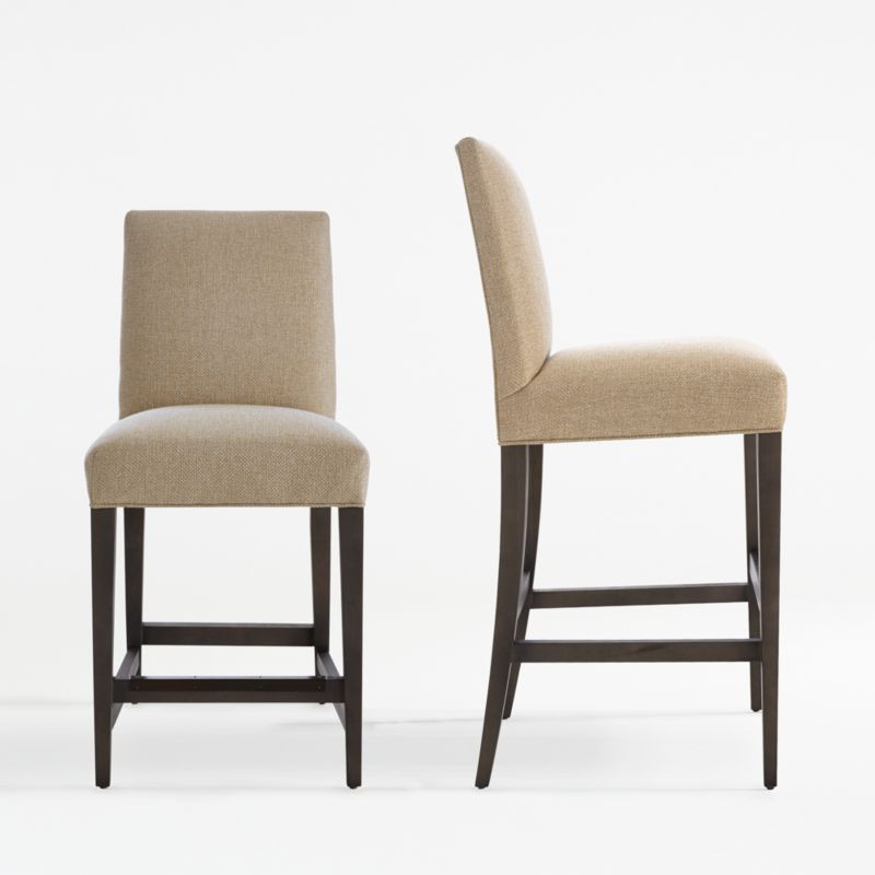 Miles Upholstered Stools | Crate & Barrel | Crate & Barrel