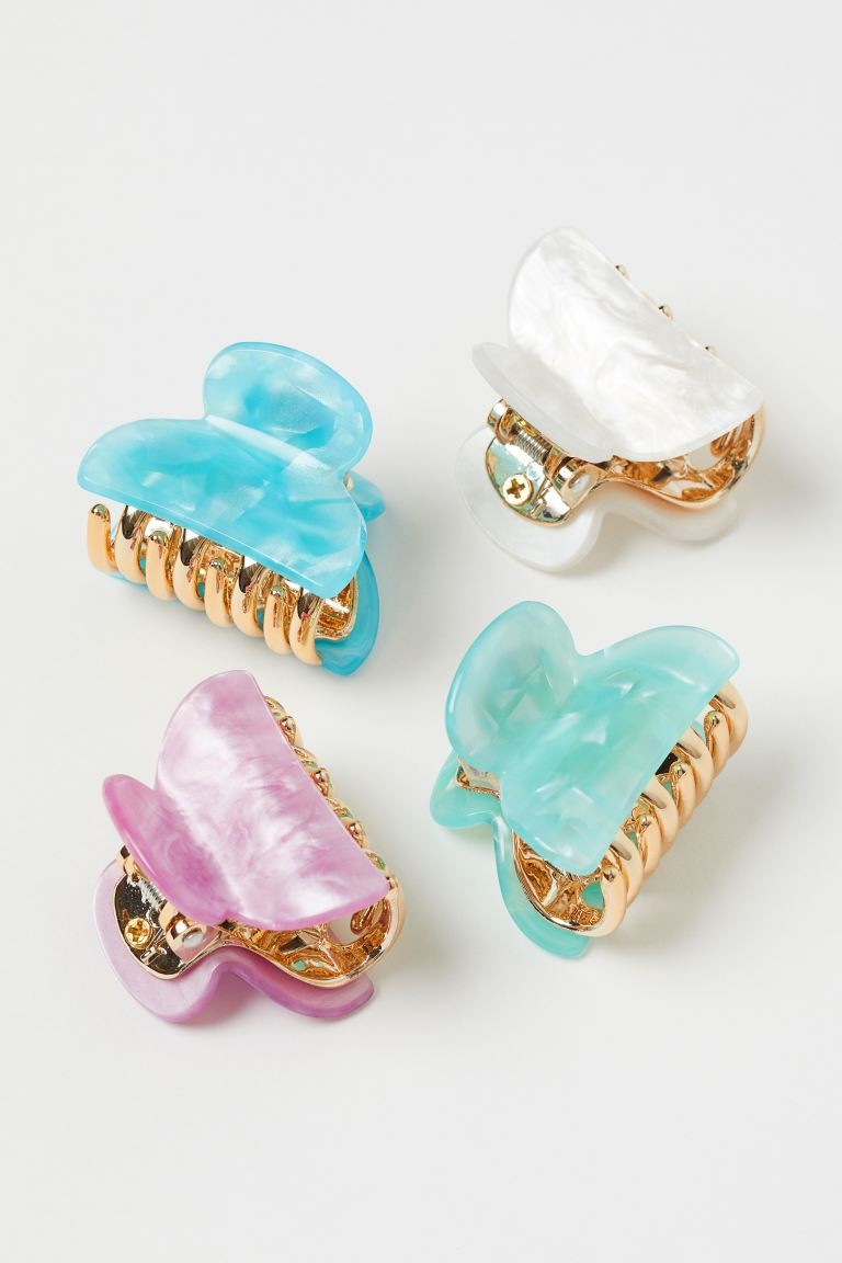 Hair claws in metal and plastic. Size approx. 1 1/2 in. | H&M (US + CA)