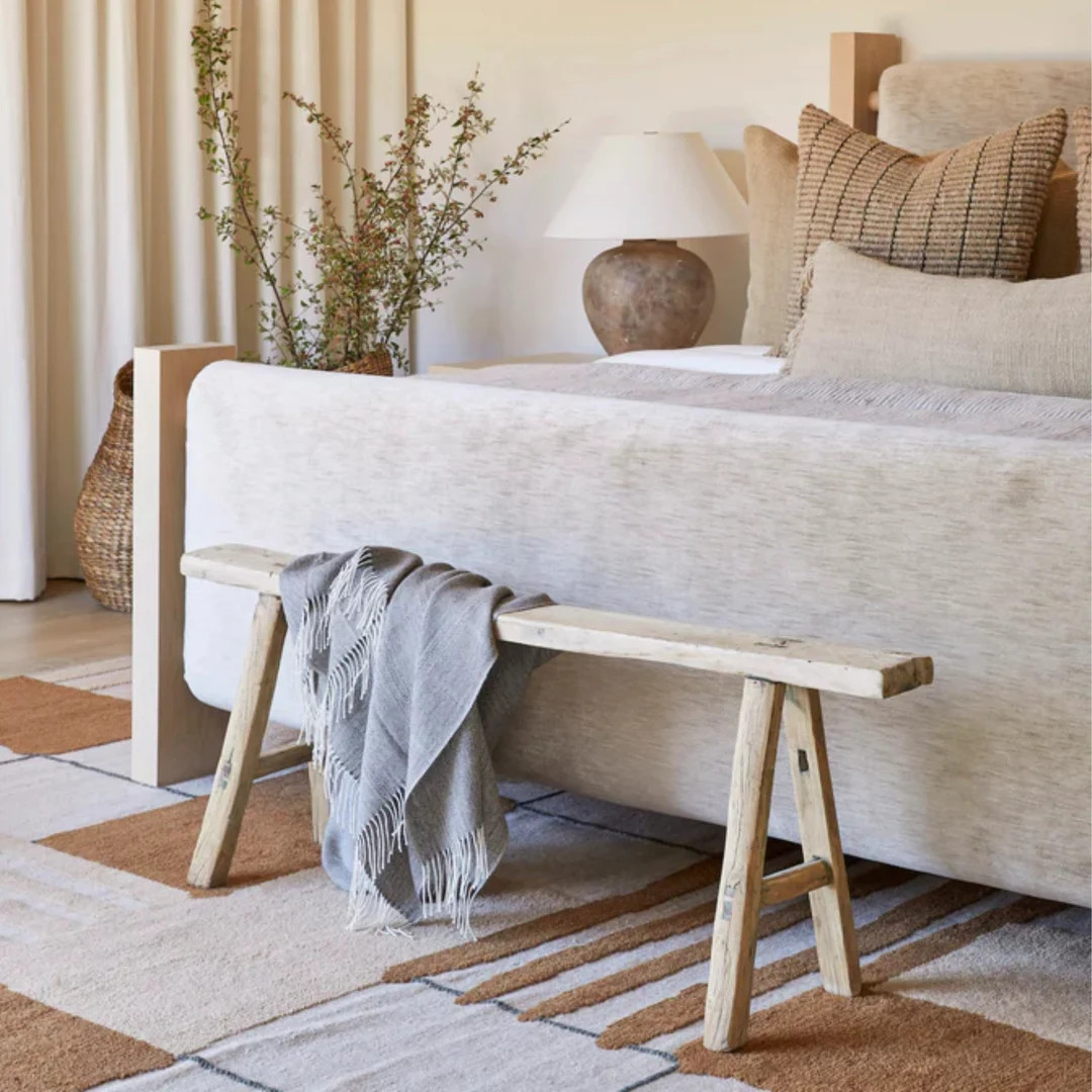 Antique Elmwood Bench  Vintage End of Bed Benches - Etsy | Etsy (US)