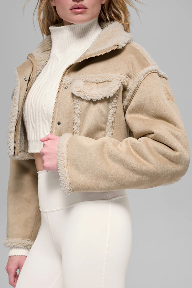 Faux Shearling Snowfall Cropped Jacket | Alo Yoga (US)