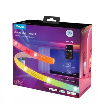 Govee 24.6ft Wi-Fi RGBICW LED Strip Light | Walmart (US)