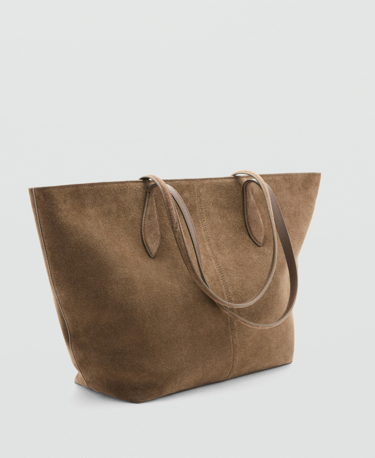 Mango Women's Suede Shopper Bag - Medium Brown | Macy's