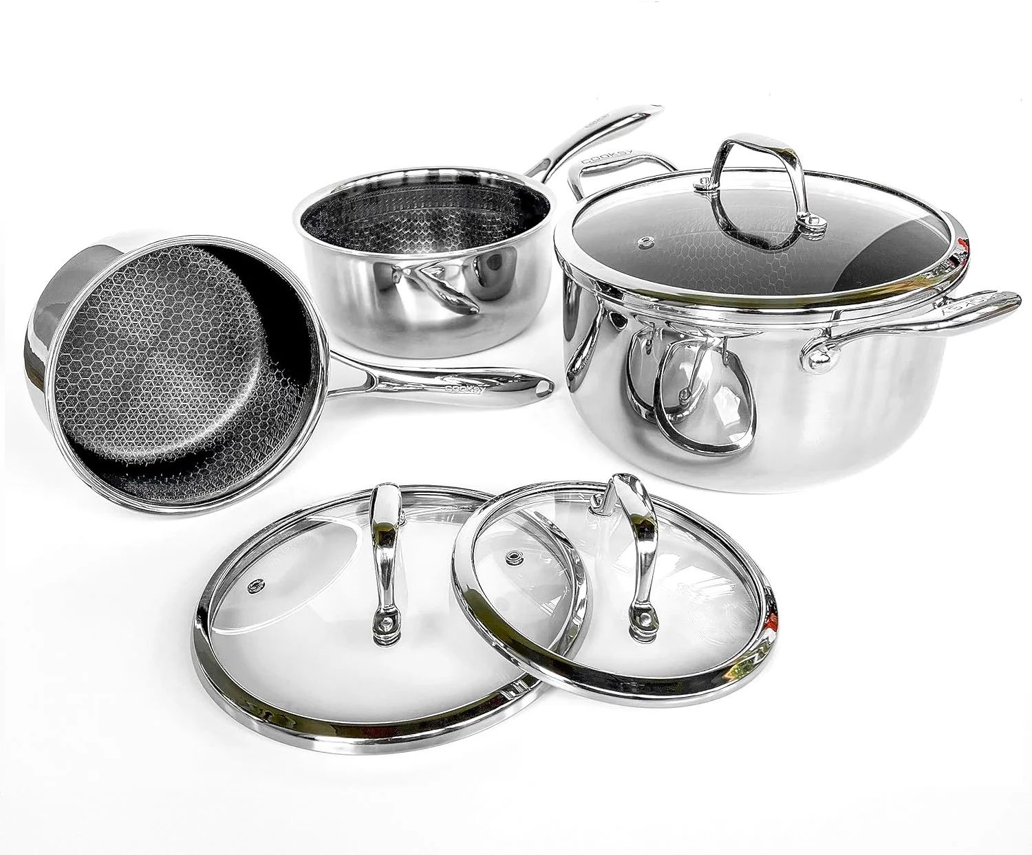6 Piece Hexagon Surface Hybrid Stainless Steel Set | Cooksy