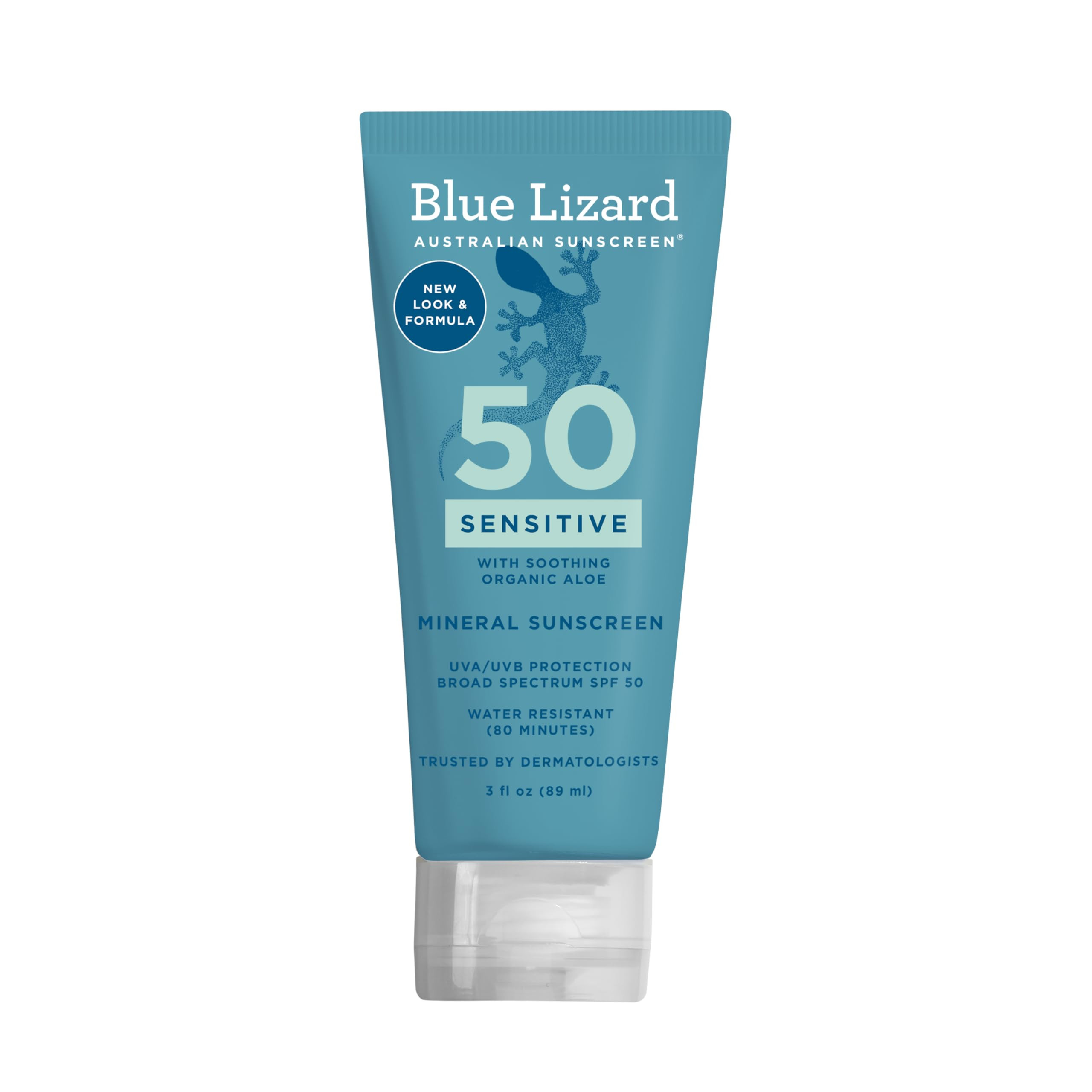 Blue Lizard SENSITIVE Mineral Sunscreen with Zinc Oxide, SPF 50+, Water Resistant, UVA/UVB Protec... | Amazon (US)
