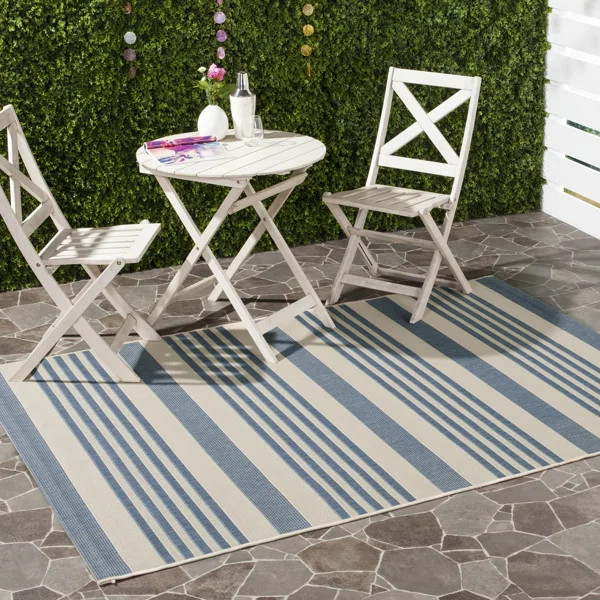 Herefordshire Performance Striped Indoor/Outdoor Area Rug | Wayfair North America