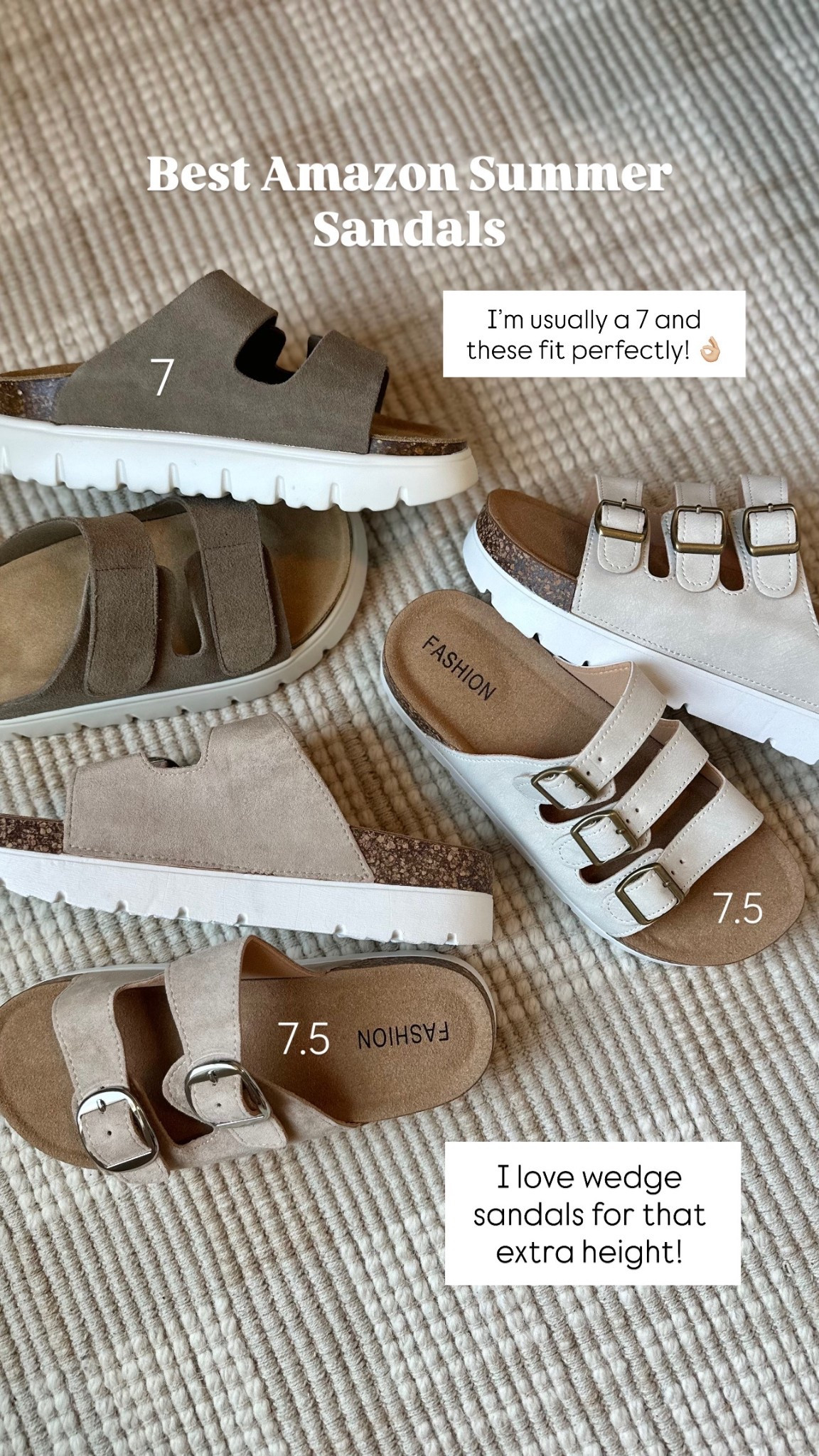 On repeat all Summer! They’re cute, comfortable and give a little height. Short girls you know! Affordable and cute colors!

I’m usually a 7 and sizes are listed that fit me perfectly.

Amazon shoes, Amazon sandals, women shoes, women sandals, short girls, fashion finds

#LTKFindsUnder50 #LTKSaleAlert #LTKHome