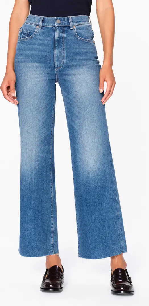 DL1961 Hepburn Raw Hem High Waist Ankle Wide Leg Jeans | Nordstrom | Nordstrom