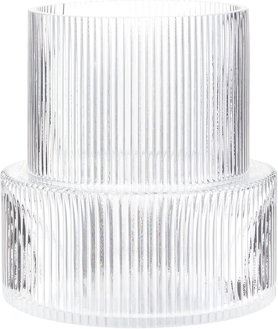 Ribbed Glass Vase, Flower Vase, Fluted Clear Vases for Flowers, Modern Vases for Living Room, Din... | Amazon (US)