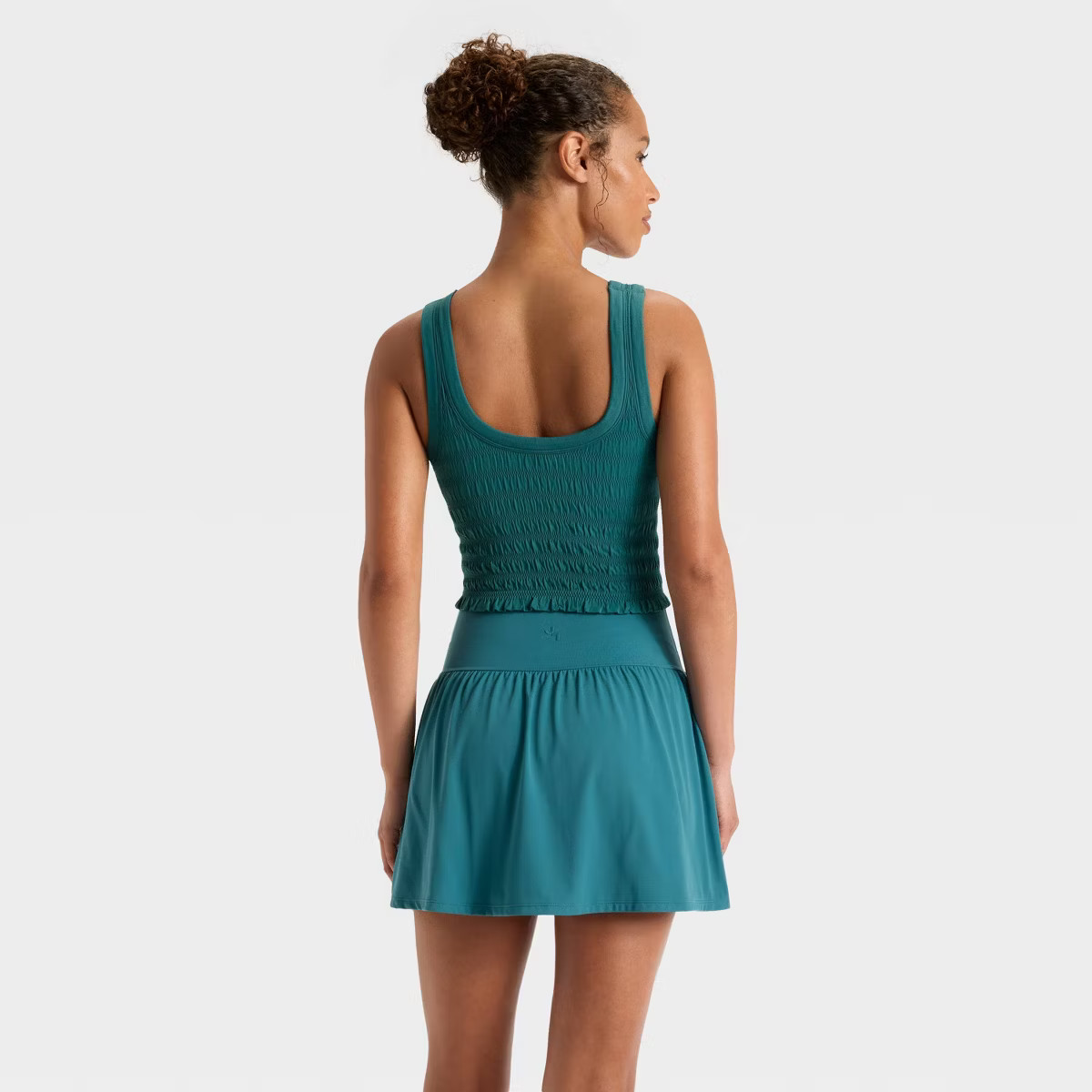 Women's Smocked Support Cropped Tank Top - JoyLab™ Yellow XL | Target
