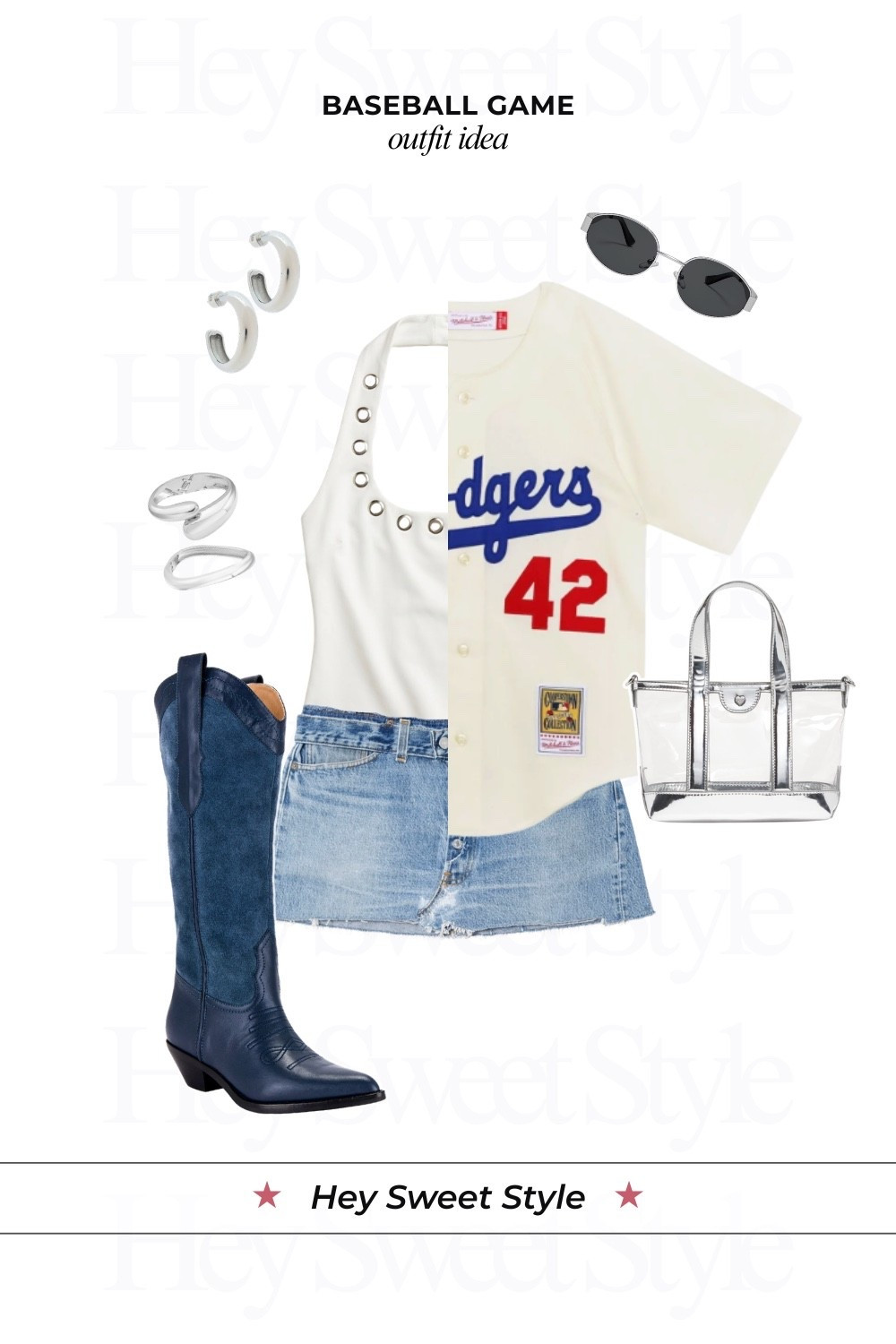 Dodgers jersey + blue cowboy boots | 12 Baseball Game Outfit Ideas ⚾ 