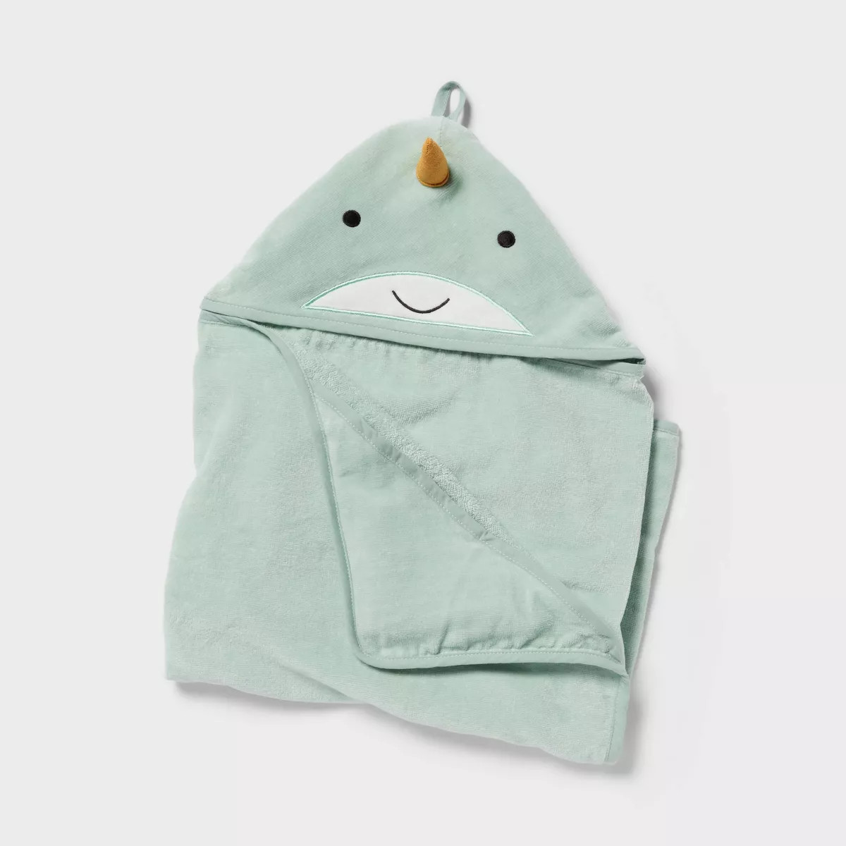 Kids' Narwhal Hooded Towel - Pillowfort™: Ocean Spray Green, Heavyweight Cotton, Terry, OEKO-TE... | Target