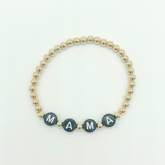 Mama Bracelet Gold Filled Beaded Bracelet 4mm Personalized | Etsy | Etsy (US)