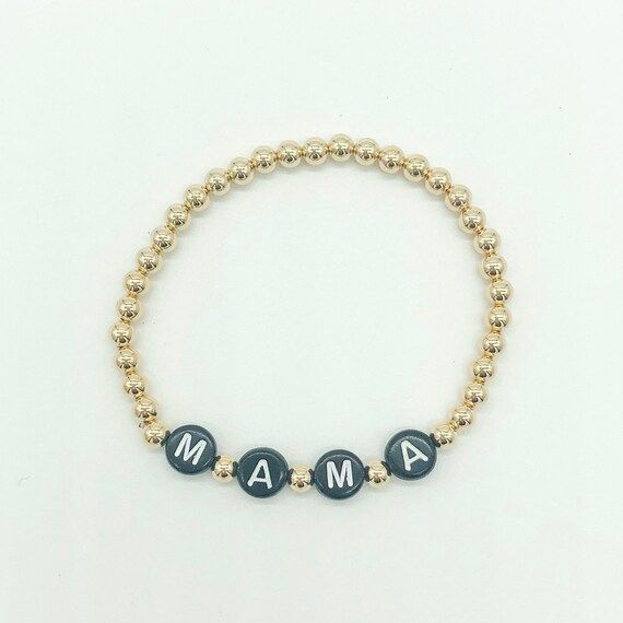 Mama Bracelet Gold Filled Beaded Bracelet 4mm Personalized | Etsy | Etsy (US)