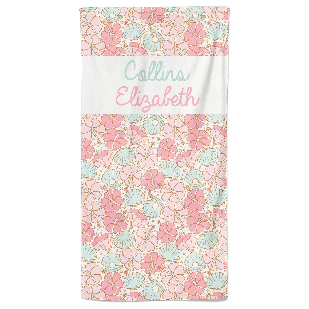 Ocean Pearl Personalized Kids Beach Towel | Caden Lane