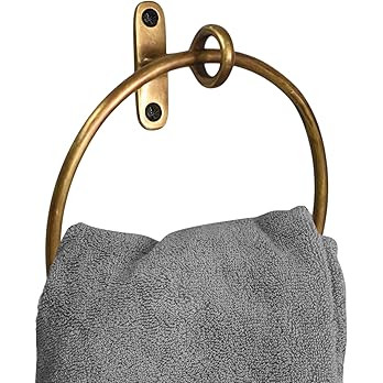 STYLENT Decor Solid Brass Towel Ring | Antique Hand Towel Hanger, Round Towel Holder for Bathroom... | Amazon (US)