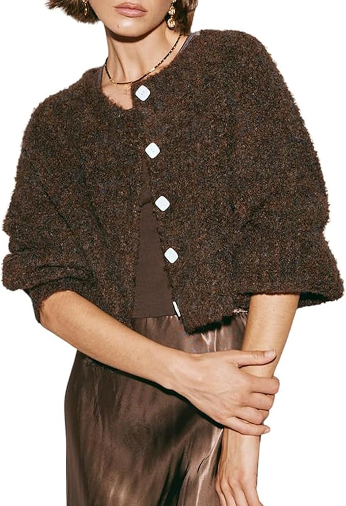 Chvity Chunky Cardigan Sweaters for Women Trendy Open Front Button Down Knit Sweater Jacket Long ... | Amazon (US)