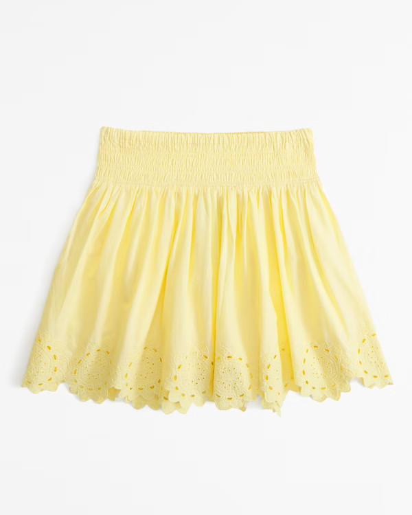 embroidered cutwork mini skort | Abercrombie & Fitch (US)