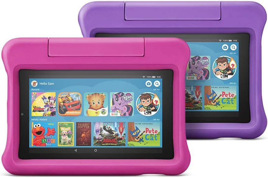 All-New Fire 7 Kids Edition Tablet 2-Pack, 16 GB, Pink/Purple Kid-Proof Case | Amazon (US)