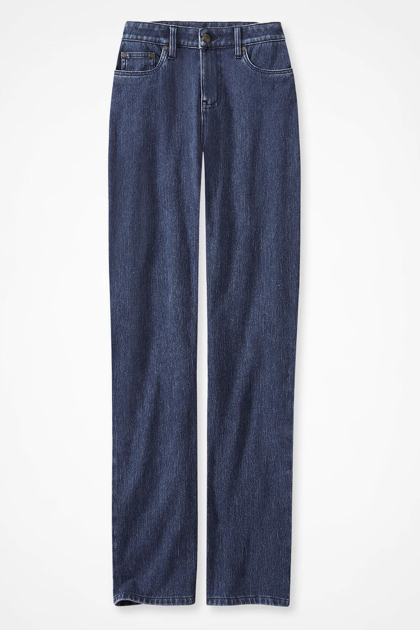 Knit Denim High Rise Straight-Leg Jeans | Coldwater Creek