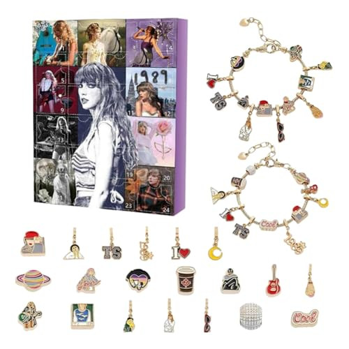2024 Music Lover Christmas Bracelet Kit, 24-Day Countdown With 22 charmss, 2 Bracelets For taylor Fans, diy Jewelry Making gift, for Swift | Amazon (US)