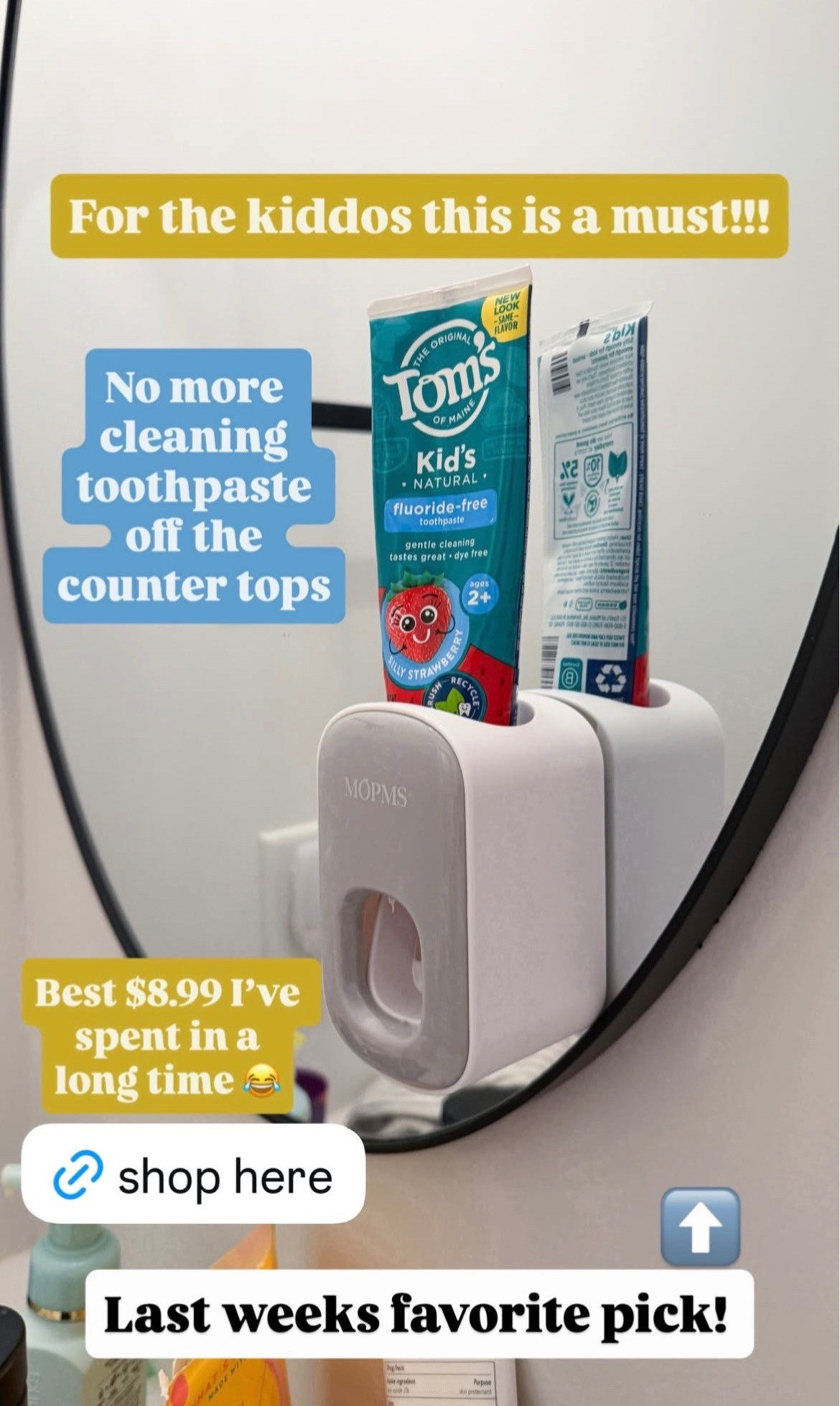 Best $8.99 i’ve spent in a long time 🤣 no more cleaning toothpaste off the counter tops with this toothpaste dispenser! 

#LTKHome #LTKmomlife #LTKKids