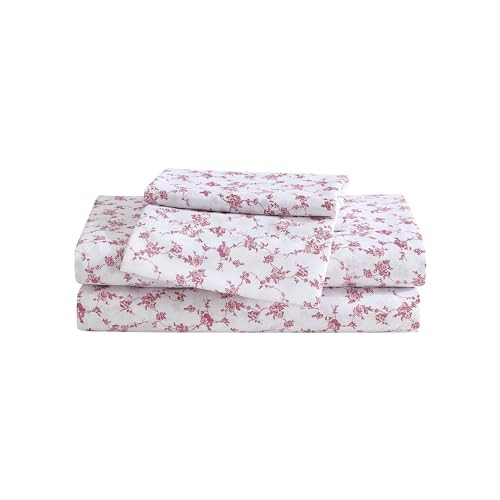 Betsey Johnson - King Sheet Set, Soft & Lightweight Bedding, Fade & Wrinkle Resistant (Floral Toile Pink, King) | Amazon (US)