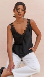 SOLANGE CAMISOLE - BLACK | Charli