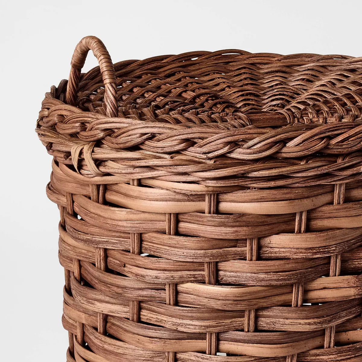 Round Chunky Straight Rattan Basket Dark Brown - Threshold™ designed with Studio McGee | Target