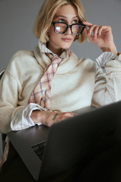 Thick Frame Blue Light Glasses | Urban Outfitters (US and RoW)