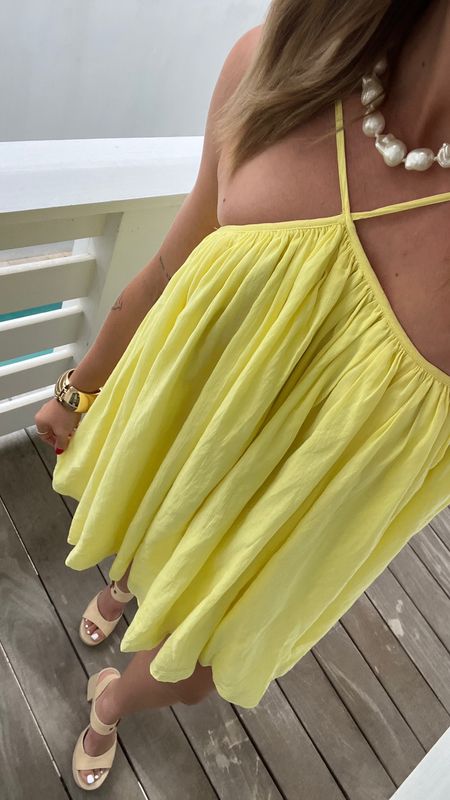 5/20/24 Summer dress outfit 🫶🏼 Summer dress, summer dresses, summer dress outfit, yellow dress, yellow dress outfit, summer heels, summer shoes, summer fashion 2024, summer outfits