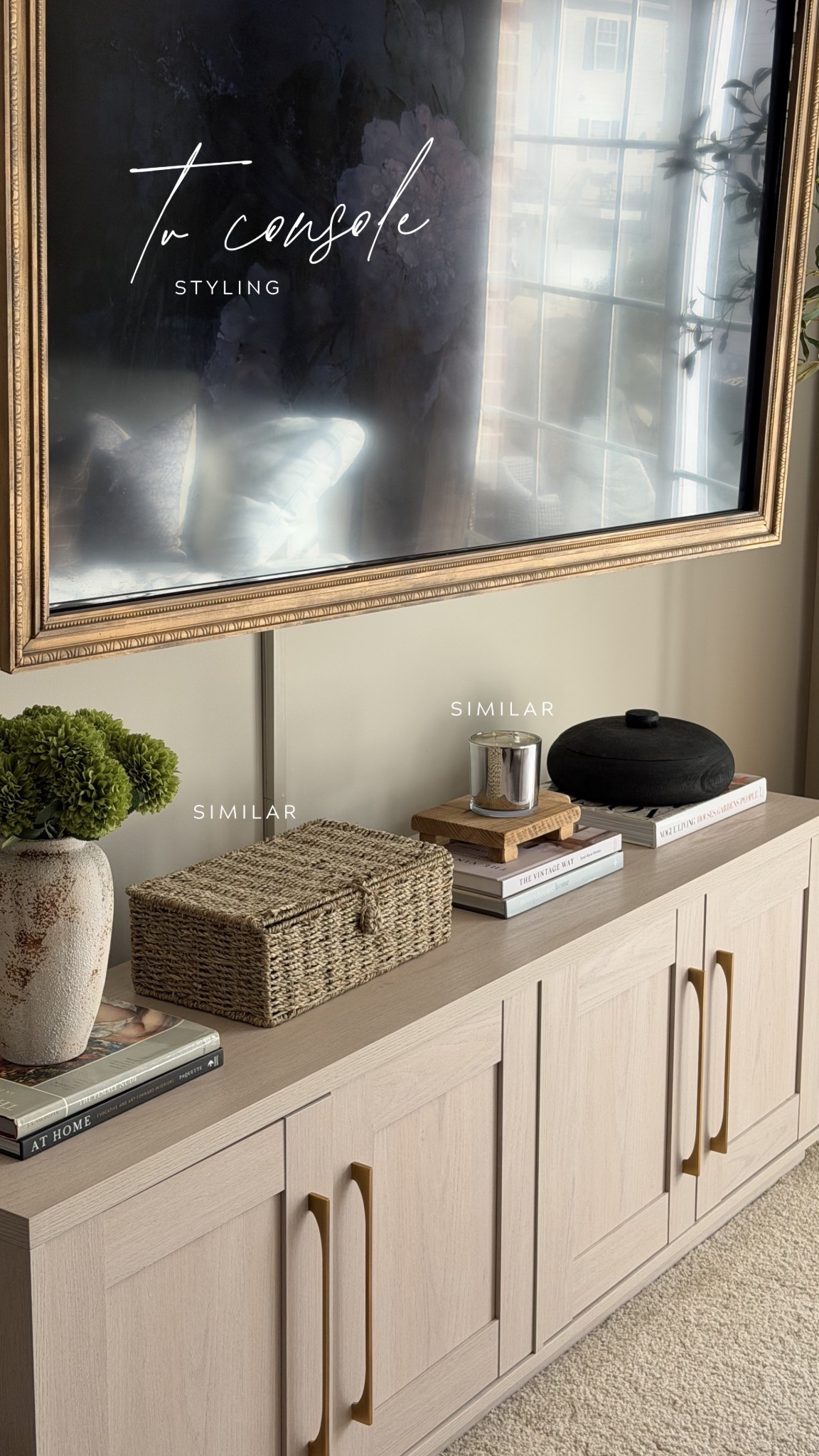 My tv console styling [similars linked!!] 

#LTKHome #LTKdayinmylife #LTKSpringSale