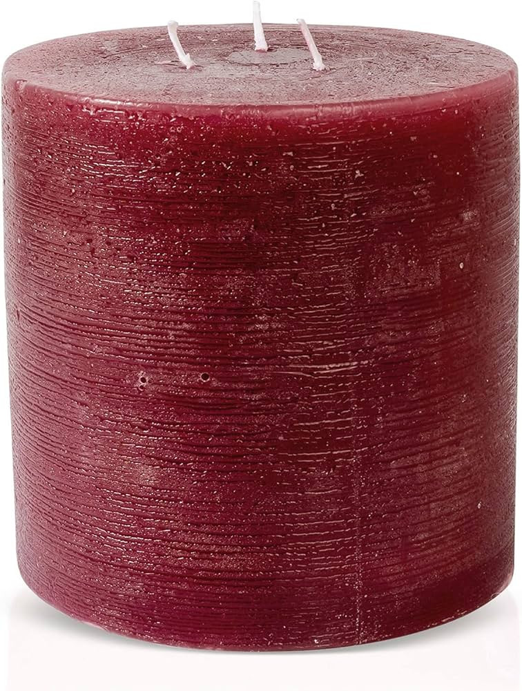 Bask Large Mottled Pillar Candles - Unscented - 6-Inch Diameter for Extra-Wide Holders - 3-Wick C... | Amazon (US)