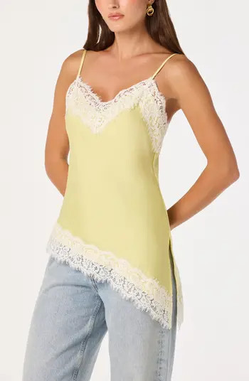 Analise Lace Trim Asymmetric Satin Camisole | Nordstrom