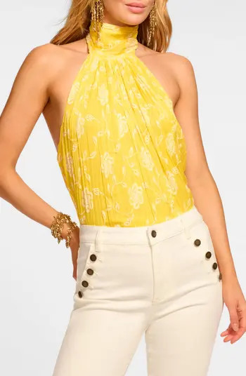 Emerie Embroidered Halter Neck Top | Nordstrom