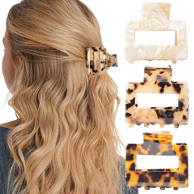Amazon.com: Tortoise Shell Ponytail Cuffs Elastic Hair Band Hair Tie Leopard French Design Hair B... | Amazon (US)
