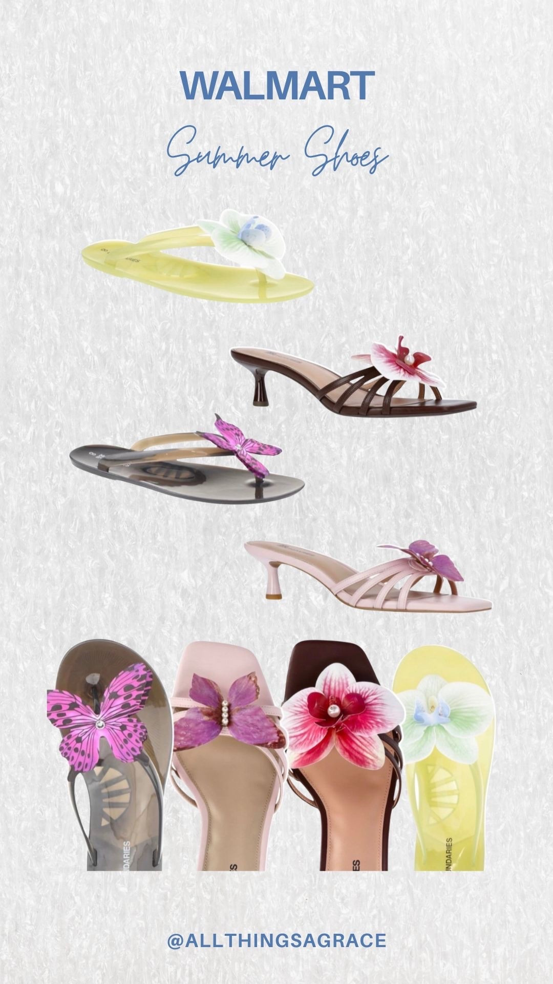 Walmart Summer Shoes 🩴🌸
okayyyy walmart understood the assignment with these 😍 the butterfly + floral details are giving the cutest summer shoe moment without breaking the bank ✨🦋

#LTKSeasonal #LTKootd #LTKWorkwear
