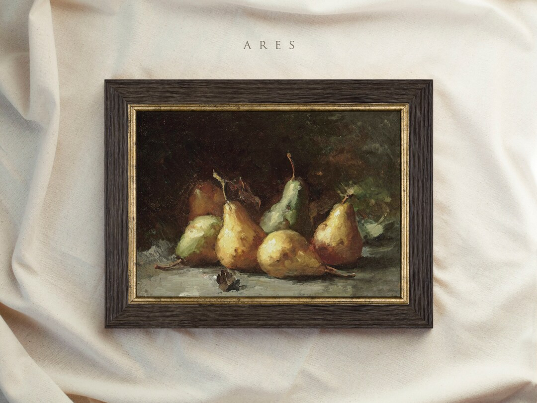 Vintage Kitchen Art Framed, Vintage Pear Painting, Antique Replica Painting, Gold Framed, Vintage... | Etsy (US)