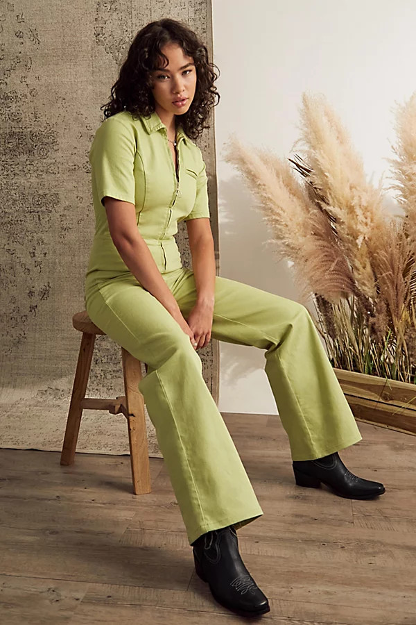 BDG Lime Hello Sunshine Denim Jumpsuit | Urban Outfitters (US and RoW)