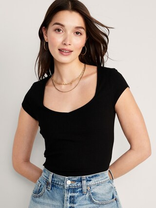 Sweetheart Rib-Knit T-Shirt for Women | Old Navy (CA)
