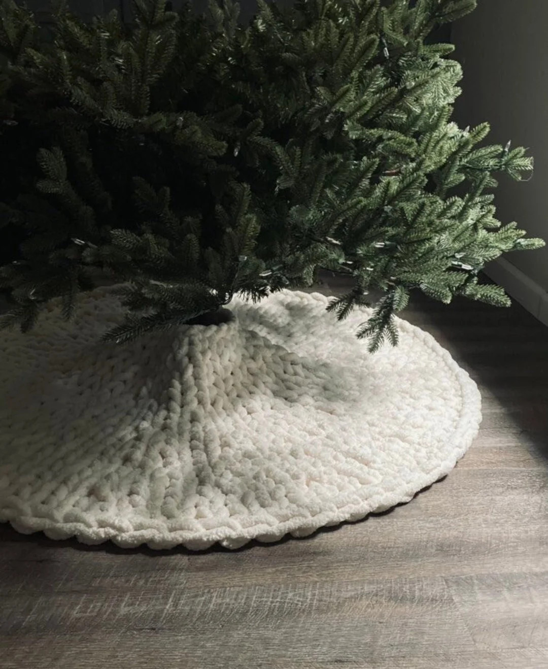 Custom Chunky Knit Christmas Tree Skirt Farmhouse Handmade - Etsy | Etsy (US)