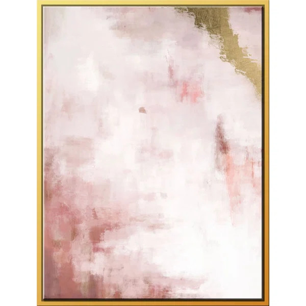 'Blush Field, Gold Streak' Framed Print on Canvas | Wayfair North America