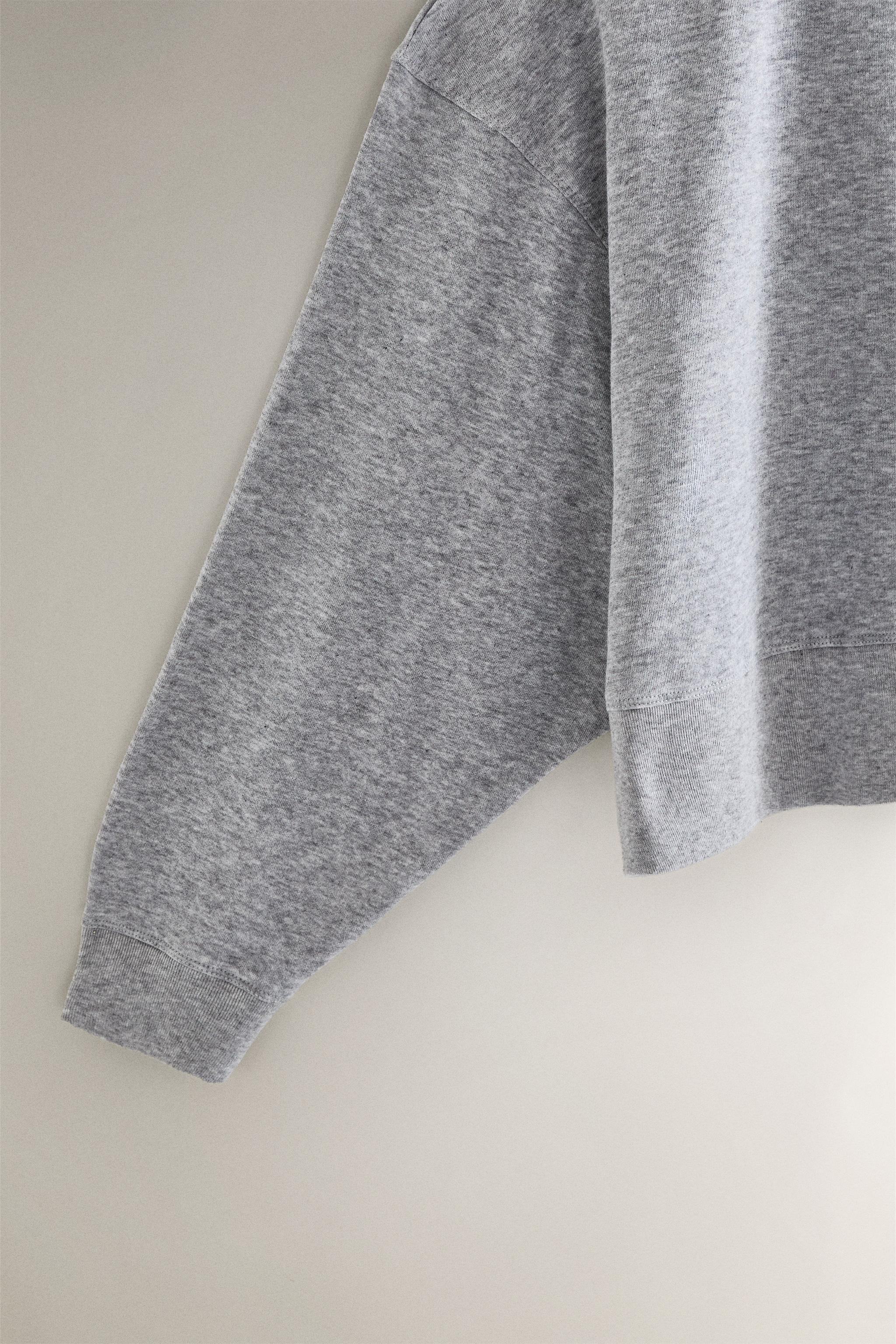 COTTON SWEATSHIRT WITH NECK DETAIL | Zara UK