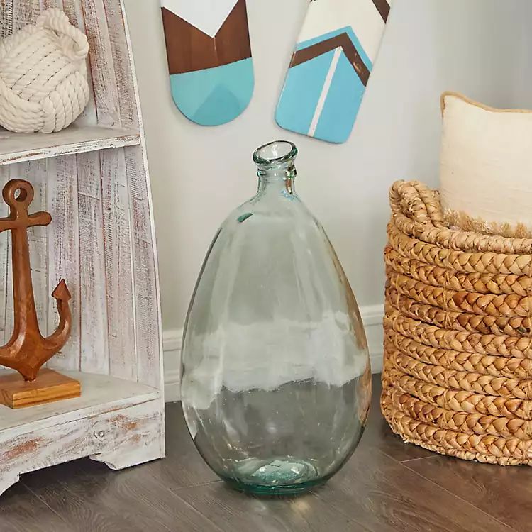 Clear Aqua Recycled Glass Vase | Kirkland's Home