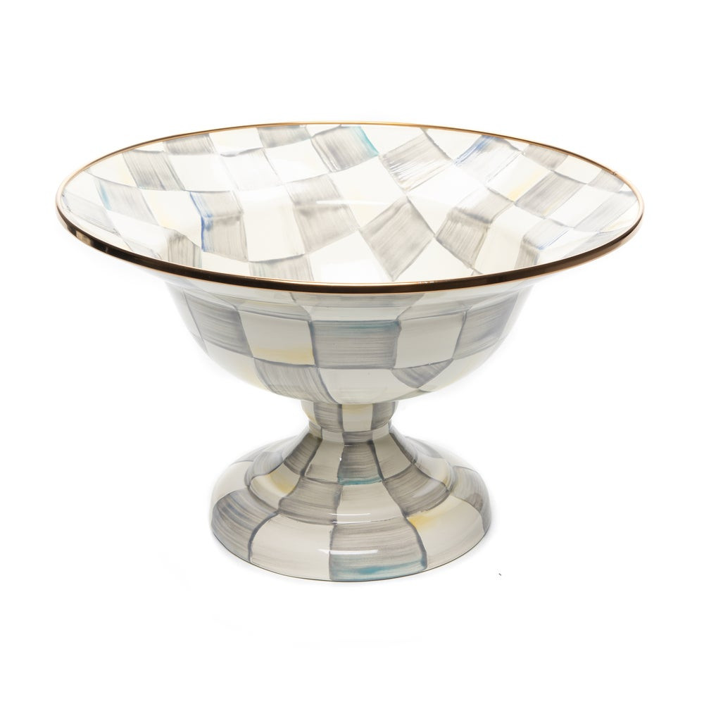 Sterling Check Large Compote | MacKenzie-Childs