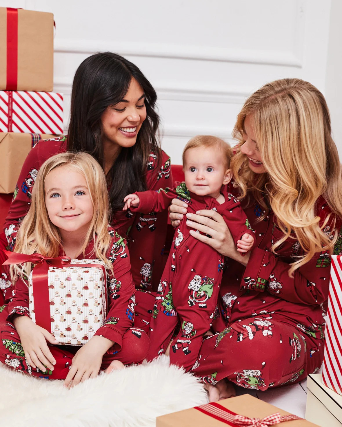 Christmas Santa Snowball Print Matching Family Pyjamas | Chelsea Peers NYC