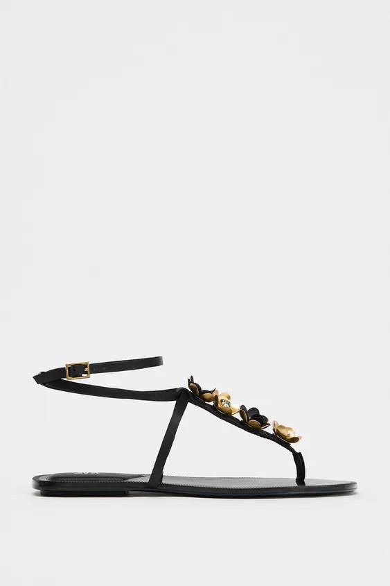 FLORAL FLAT SANDALS | Zara UK