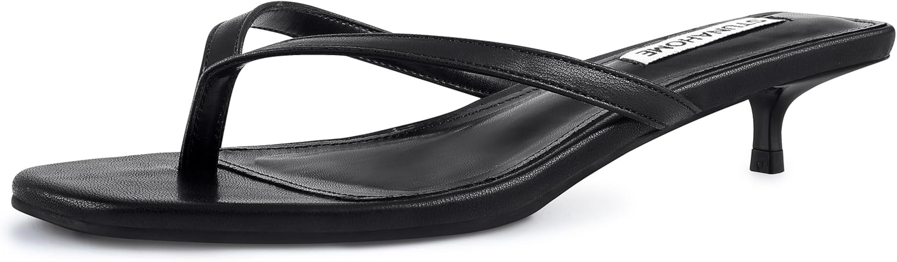 STUNAHOME Womens Kitten Heel Thong Sandals with Memory Foam Cute Flip Flop Heels for Women 1.4 In... | Amazon (US)